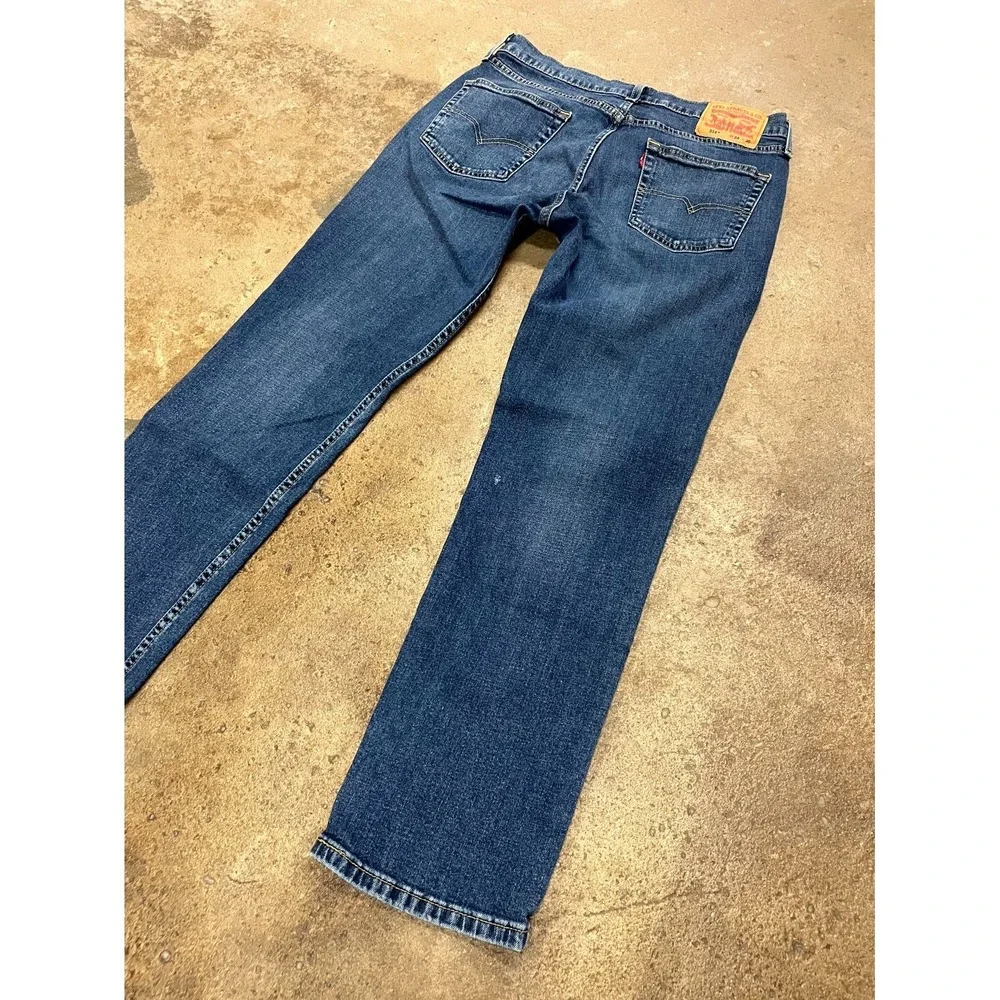 Levi's 514 Straight Leg Jeans Mens 34x30 Blue Denim‎ Cotton Stretch Mid Rise